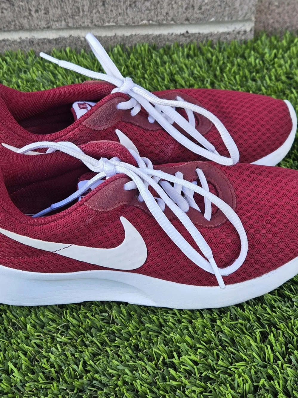 Red Women's Athletic Sneakers with White Accents Size 6.5